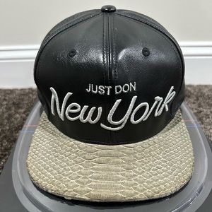 Just Don x Barneys New York x M&N Black Leather Hat